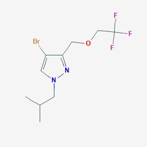 molecular formula C10H14BrF3N2O B2413878 4-溴-1-异丁基-3-[(2,2,2-三氟乙氧基)甲基]-1H-吡唑 CAS No. 1856034-32-6