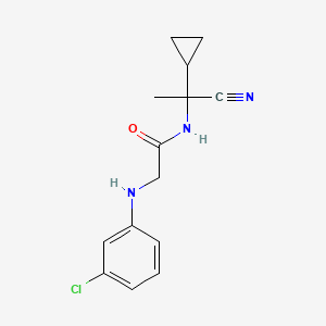 molecular formula C14H16ClN3O B2413879 2-[(3-chlorophenyl)amino]-N-(1-cyano-1-cyclopropylethyl)acetamide CAS No. 1097557-50-0