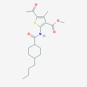 molecular formula C20H29NO4S B241388 Methyl 5-acetyl-2-{[(4-butylcyclohexyl)carbonyl]amino}-4-methyl-3-thiophenecarboxylate 