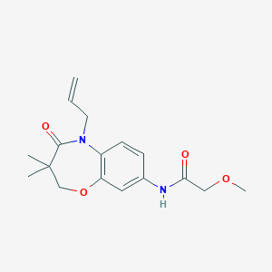 molecular formula C17H22N2O4 B2413882 N-(5-allyl-3,3-dimethyl-4-oxo-2,3,4,5-tetrahydrobenzo[b][1,4]oxazepin-8-yl)-2-methoxyacetamide CAS No. 921565-21-1