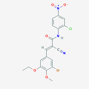 molecular formula C19H15BrClN3O5 B2413884 (E)-3-(3-bromo-5-ethoxy-4-methoxyphenyl)-N-(2-chloro-4-nitrophenyl)-2-cyanoprop-2-enamide CAS No. 380478-11-5