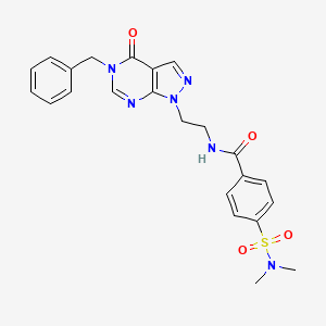 molecular formula C23H24N6O4S B2413887 N-(2-(5-苄基-4-氧代-4,5-二氢-1H-吡唑并[3,4-d]嘧啶-1-基)乙基)-4-(N,N-二甲基氨磺酰)苯甲酰胺 CAS No. 921911-55-9