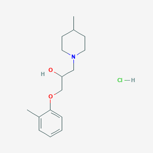 molecular formula C16H26ClNO2 B2413890 1-(4-Methylpiperidin-1-yl)-3-(o-tolyloxy)propan-2-ol hydrochloride CAS No. 108980-75-2