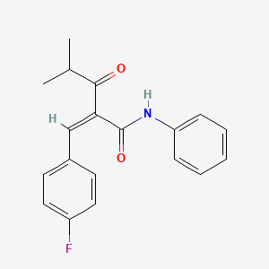 molecular formula C19H18FNO2 B2413891 2-(4-Fluorobenzylidene)-4-methyl-3-oxo-N-phenylpentanamide CAS No. 693793-71-4