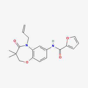 molecular formula C19H20N2O4 B2413901 N-(5-allyl-3,3-dimethyl-4-oxo-2,3,4,5-tetrahydrobenzo[b][1,4]oxazepin-7-yl)furan-2-carboxamide CAS No. 921546-05-6