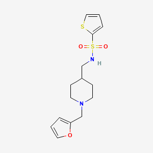 molecular formula C15H20N2O3S2 B2413905 N-((1-(呋喃-2-基甲基)哌啶-4-基)甲基)噻吩-2-磺酰胺 CAS No. 953180-53-5