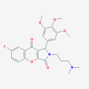 molecular formula C25H27FN2O6 B241391 2-[3-(Dimethylamino)propyl]-7-fluoro-1-(3,4,5-trimethoxyphenyl)-1,2-dihydrochromeno[2,3-c]pyrrole-3,9-dione 