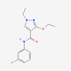 molecular formula C14H16FN3O2 B2413911 3-ethoxy-1-ethyl-N-(3-fluorophenyl)-1H-pyrazole-4-carboxamide CAS No. 1014027-25-8
