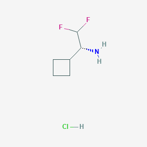 molecular formula C6H12ClF2N B2413913 (1R)-1-Cyclobutyl-2,2-difluoroethanamine;hydrochloride CAS No. 2416218-51-2