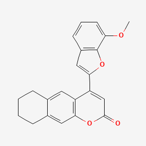 molecular formula C22H18O4 B2413915 4-(7-甲氧基-1-苯并呋喃-2-基)-6H,7H,8H,9H-环己[g]色烯-2-酮 CAS No. 637751-08-7