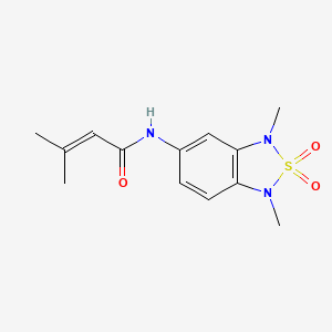 molecular formula C13H17N3O3S B2413917 N-(1,3-二甲基-2,2-二氧化-1,3-二氢苯并[c][1,2,5]噻二唑-5-基)-3-甲基丁-2-烯酰胺 CAS No. 2034337-86-3