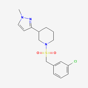 1-((3-chlorobenzyl)sulfonyl)-3-(1-methyl-1H-pyrazol-3-yl)piperidine