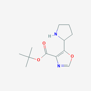 molecular formula C12H18N2O3 B2413939 Tert-butyl 5-pyrrolidin-2-yl-1,3-oxazole-4-carboxylate CAS No. 2287340-95-6