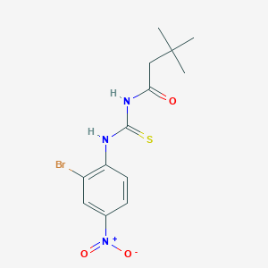 molecular formula C13H16BrN3O3S B241394 N-{2-bromo-4-nitrophenyl}-N'-(3,3-dimethylbutanoyl)thiourea 