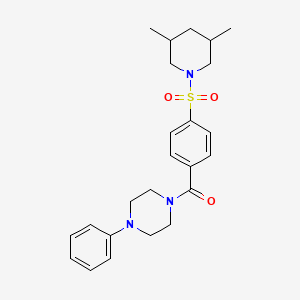 molecular formula C24H31N3O3S B2413942 [4-(3,5-Dimethylpiperidin-1-yl)sulfonylphenyl]-(4-phenylpiperazin-1-yl)methanone CAS No. 392323-73-8