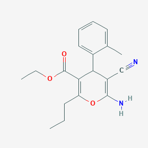 ethyl 6-amino-5-cyano-2-propyl-4-(o-tolyl)-4H-pyran-3-carboxylate