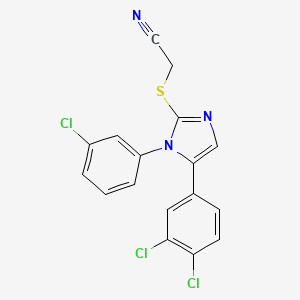 2-((1-(3-chlorophenyl)-5-(3,4-dichlorophenyl)-1H-imidazol-2-yl)thio)acetonitrile