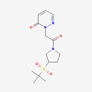 molecular formula C14H21N3O4S B2413966 2-(2-(3-(叔丁基磺酰基)吡咯烷-1-基)-2-氧代乙基)吡啶-3(2H)-酮 CAS No. 1798025-53-2