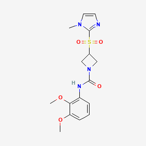 molecular formula C16H20N4O5S B2413969 N-(2,3-dimethoxyphenyl)-3-((1-methyl-1H-imidazol-2-yl)sulfonyl)azetidine-1-carboxamide CAS No. 2319633-61-7