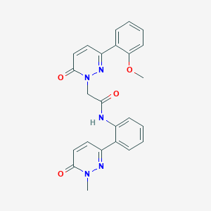 molecular formula C24H21N5O4 B2413971 2-(3-(2-甲氧苯基)-6-氧代嘧啶并[1,6-b]嘧啶-1(6H)-基)-N-(2-(1-甲基-6-氧代-1,6-二氢嘧啶并[1,6-b]嘧啶-3-基)苯基)乙酰胺 CAS No. 1428349-93-2