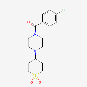 (4-chlorophenyl)(4-(1,1-dioxidotetrahydro-2H-thiopyran-4-yl)piperazin-1-yl)methanone