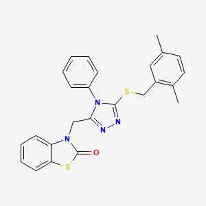 molecular formula C25H22N4OS2 B2413979 3-((5-((2,5-二甲基苄基)硫)-4-苯基-4H-1,2,4-三唑-3-基)甲基)苯并[d]噻唑-2(3H)-酮 CAS No. 847402-25-9