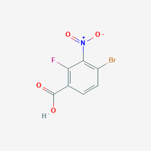 molecular formula C7H3BrFNO4 B2413982 4-溴-2-氟-3-硝基苯甲酸 CAS No. 1807025-82-6