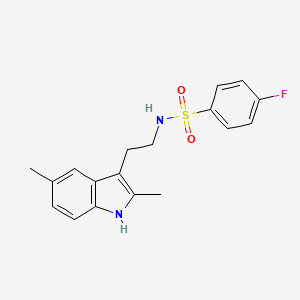 molecular formula C18H19FN2O2S B2413983 N-[2-(2,5-dimethyl-1H-indol-3-yl)ethyl]-4-fluorobenzenesulfonamide CAS No. 681841-69-0