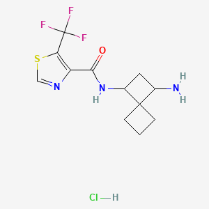 N-(1-Aminospiro[3.3]heptan-3-yl)-5-(trifluoromethyl)-1,3-thiazole-4-carboxamide;hydrochloride