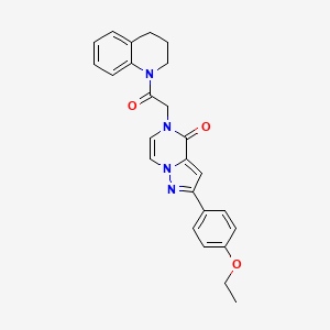 molecular formula C25H24N4O3 B2413988 5-(2-(3,4-dihydroquinolin-1(2H)-yl)-2-oxoethyl)-2-(4-ethoxyphenyl)pyrazolo[1,5-a]pyrazin-4(5H)-one CAS No. 941876-68-2