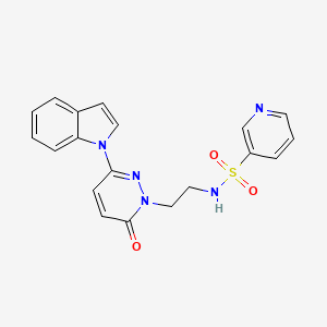 molecular formula C19H17N5O3S B2413997 N-(2-(3-(1H-吲哚-1-基)-6-氧代嘧啶-1(6H)-基)乙基)吡啶-3-磺酰胺 CAS No. 1448134-27-7
