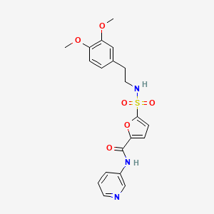 molecular formula C20H21N3O6S B2414000 5-(N-(3,4-二甲氧基苯乙基)磺酰氨基)-N-(吡啶-3-基)呋喃-2-甲酰胺 CAS No. 1170849-37-2
