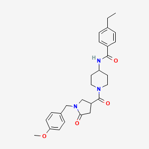 4-ethyl-N-(1-{[1-(4-methoxybenzyl)-5-oxopyrrolidin-3-yl]carbonyl}piperidin-4-yl)benzamide