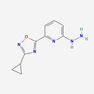 2-(3-Cyclopropyl-1,2,4-oxadiazol-5-yl)-6-hydrazinylpyridine