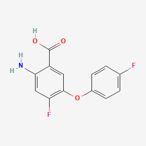 molecular formula C13H9F2NO3 B2414007 2-Amino-4-fluoro-5-(4-fluorophenoxy)benzoic acid CAS No. 1333571-32-6