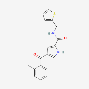 molecular formula C18H16N2O2S B2414008 4-(2-methylbenzoyl)-N-(2-thienylmethyl)-1H-pyrrole-2-carboxamide CAS No. 478249-54-6