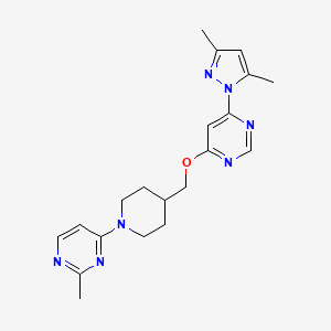 4-(3,5-Dimethylpyrazol-1-yl)-6-[[1-(2-methylpyrimidin-4-yl)piperidin-4-yl]methoxy]pyrimidine