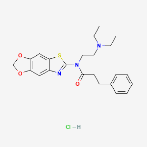 N-([1,3]dioxolo[4',5':4,5]benzo[1,2-d]thiazol-6-yl)-N-(2-(diethylamino)ethyl)-3-phenylpropanamide hydrochloride