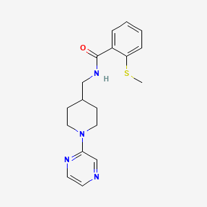 2-(methylthio)-N-((1-(pyrazin-2-yl)piperidin-4-yl)methyl)benzamide