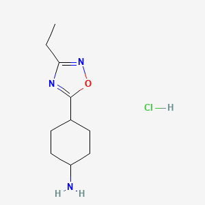 4-(3-Ethyl-1,2,4-oxadiazol-5-yl)cyclohexan-1-amine hydrochloride
