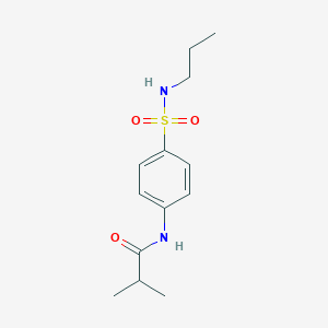 molecular formula C13H20N2O3S B241403 2-methyl-N-{4-[(propylamino)sulfonyl]phenyl}propanamide 