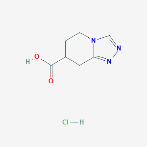 molecular formula C7H10ClN3O2 B2414031 5,6,7,8-Tetrahydro-[1,2,4]triazolo[4,3-a]pyridine-7-carboxylic acid hydrochloride CAS No. 2230798-24-8