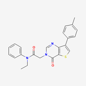 molecular formula C23H21N3O2S B2414037 N-ethyl-2-[7-(4-methylphenyl)-4-oxothieno[3,2-d]pyrimidin-3(4H)-yl]-N-phenylacetamide CAS No. 1206985-69-4