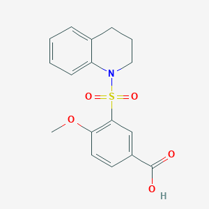 molecular formula C17H17NO5S B2414040 3-(3,4-Dihydro-2H-quinoline-1-sulfonyl)-4-methoxy-benzoic acid CAS No. 750613-28-6