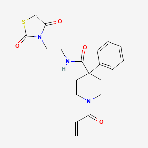 N-[2-(2,4-Dioxo-1,3-thiazolidin-3-yl)ethyl]-4-phenyl-1-prop-2-enoylpiperidine-4-carboxamide