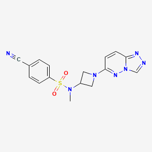 molecular formula C16H15N7O2S B2414044 N-(1-([1,2,4]triazolo[4,3-b]pyridazin-6-yl)azetidin-3-yl)-4-cyano-N-methylbenzenesulfonamide CAS No. 2319836-62-7