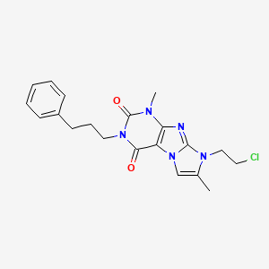 molecular formula C20H22ClN5O2 B2414050 8-(2-chloroethyl)-1,7-dimethyl-3-(3-phenylpropyl)-1H-imidazo[2,1-f]purine-2,4(3H,8H)-dione CAS No. 922471-25-8