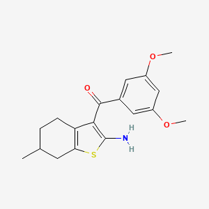molecular formula C18H21NO3S B2414052 (2-Amino-6-methyl-4,5,6,7-tetrahydro-1-benzothien-3-yl)(3,5-dimethoxyphenyl)methanone CAS No. 793716-17-3