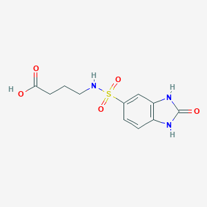 molecular formula C11H13N3O5S B241406 4-[(2-Oxo-1,3-dihydrobenzimidazol-5-yl)sulfonylamino]butanoic acid 