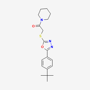 molecular formula C19H25N3O2S B2414063 2-((5-(4-(叔丁基)苯基)-1,3,4-恶二唑-2-基)硫代)-1-(哌啶-1-基)乙酮 CAS No. 484019-96-7